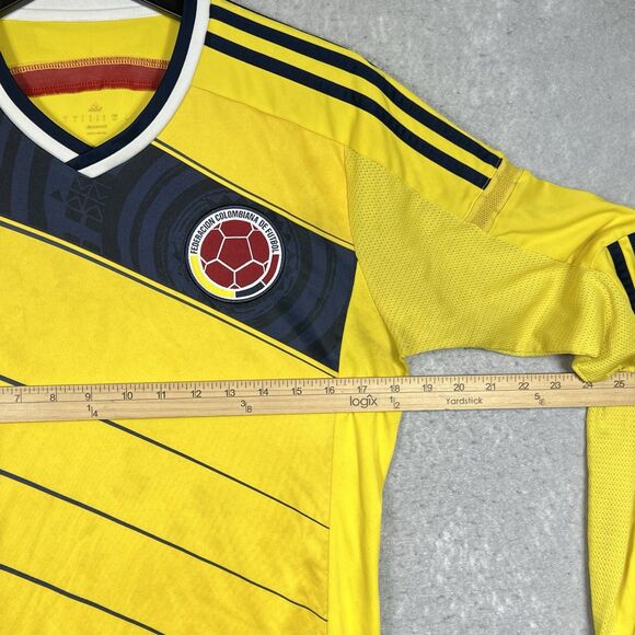 Adidas Columbia 2014-2015 Yellow Soccer Futbol Football Jersey Men’s Small - Picture 5 of 14